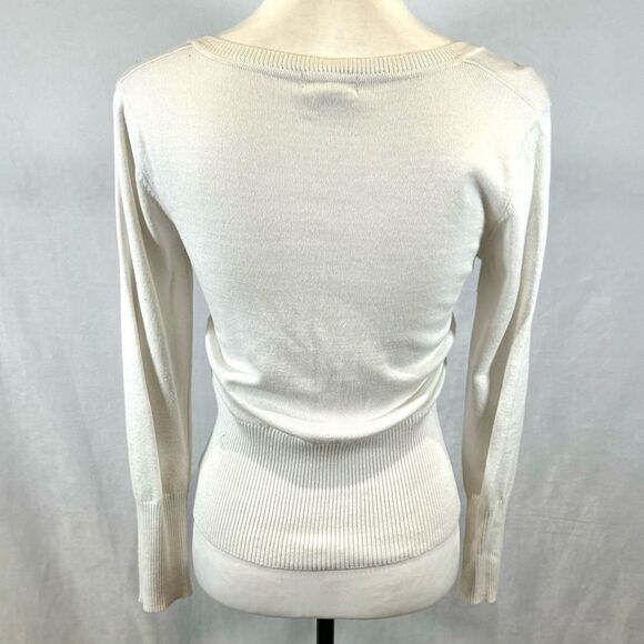 Ambiance white long sleeve half ribbed sweater top size large - Picture 4 of 6